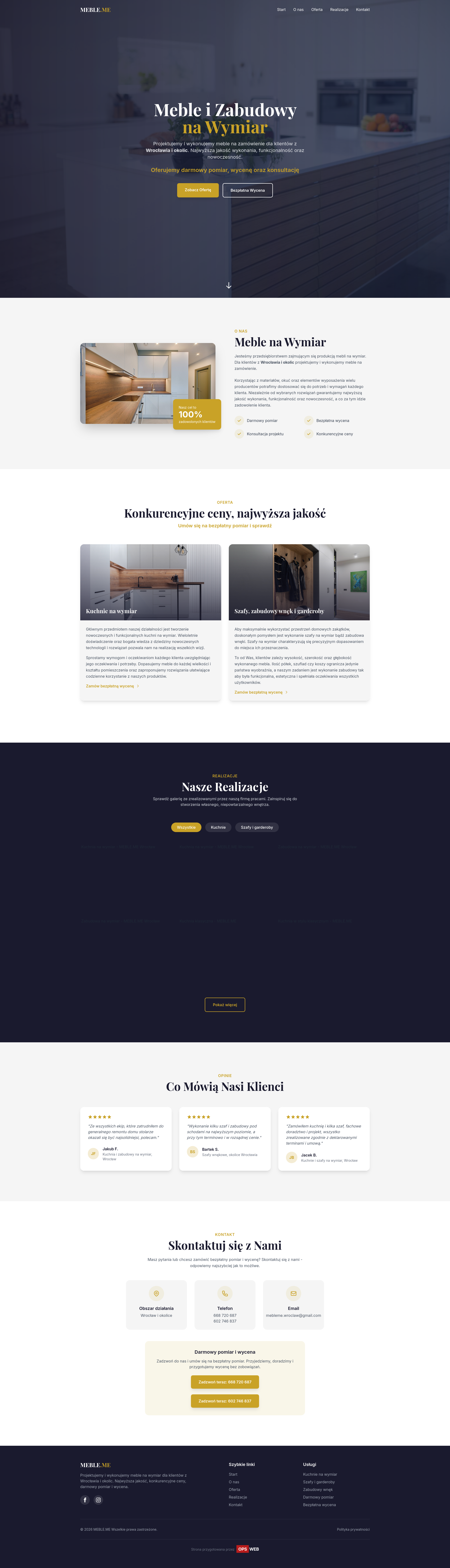 Strona internetowa dla producenta mebli na zamówienie - Mebleme